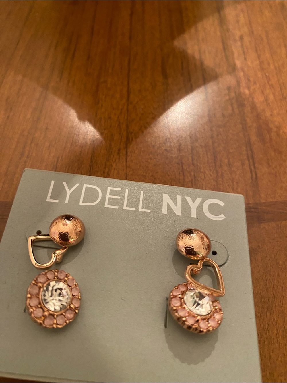 Lydell NYC Pink Crystal Circle Drop Earrings